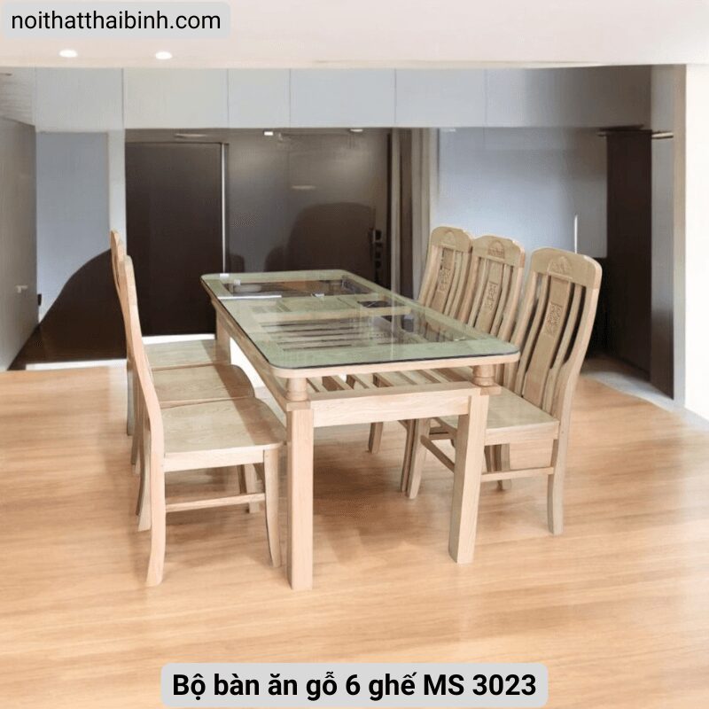 Bộ bàn ăn gỗ 6 ghế MS 3023 4 Bộ bàn ăn gỗ 6 ghế MS 3023 - Ảnh 4