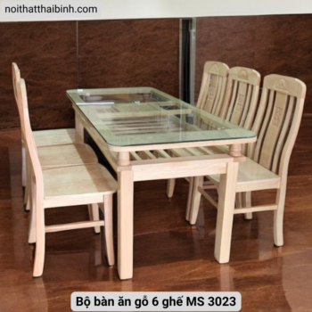 Bộ bàn ăn gỗ 6 ghế MS 3023 6 Bộ bàn ăn gỗ 6 ghế MS 3023