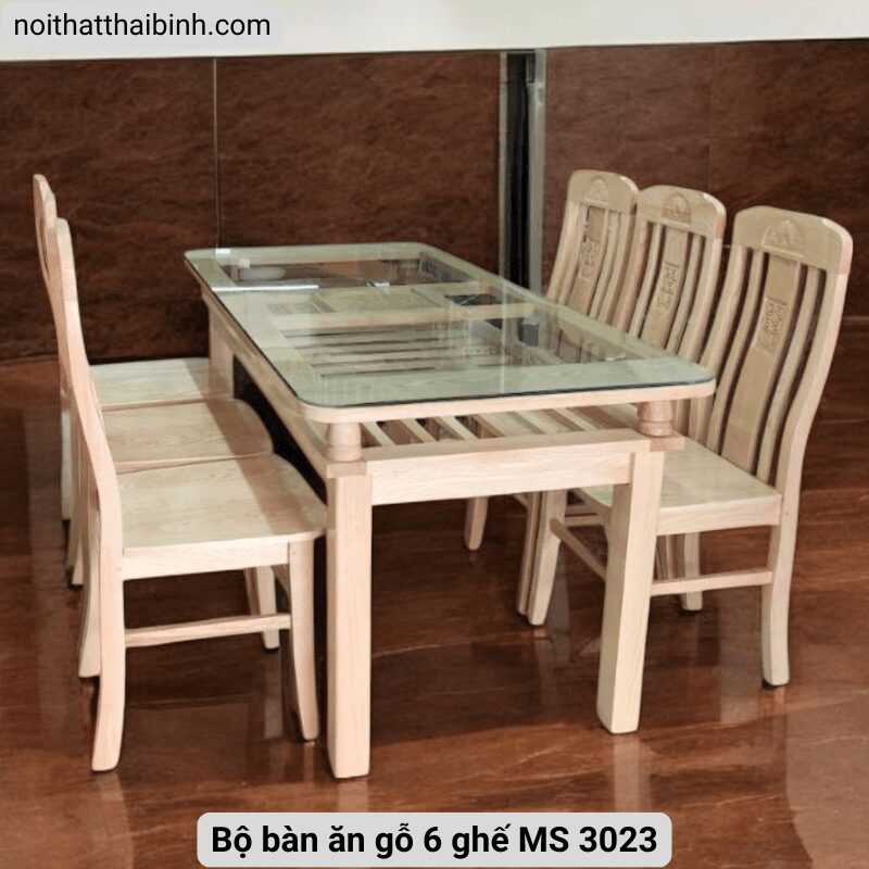 Bộ bàn ăn gỗ 6 ghế MS 3023 2 Bộ bàn ăn gỗ 6 ghế MS 3023 - Ảnh 2