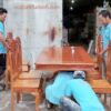 Bộ bàn ăn gõ đỏ 8 ghế MS 9869 - Hình ảnh 2