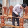 Bộ bàn ăn gõ đỏ 8 ghế MS 9869 - Hình ảnh 4