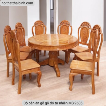 Bộ bàn ăn gỗ gõ đỏ tự nhiên MS 9685