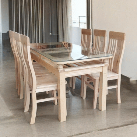 Bộ bàn ăn gỗ sồi tự nhiên MS 3098