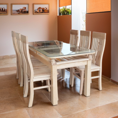 Bộ bàn ăn gỗ sồi tự nhiên MS 3098