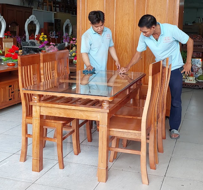 Bộ bàn ăn gỗ xoan đào MS 9752 6 Bộ bàn ăn gỗ xoan đào