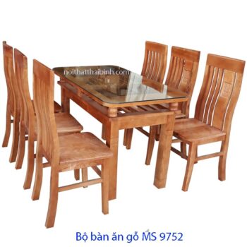 Bộ bàn ăn gỗ xoan đào MS 9752 Giá bộ = 10.500.000 - Tặng kính bàn 8 ly