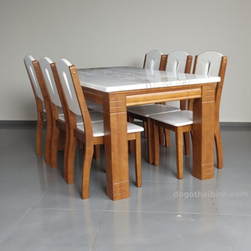 Bộ bàn ăn mặt đá MS 3223 16 Bộ bàn ăn mặt đá