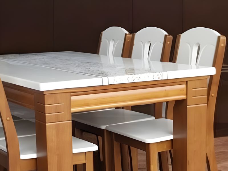 Cận cảnh mặt đá nhân tạo cao cấp bàn ăn MS-3222