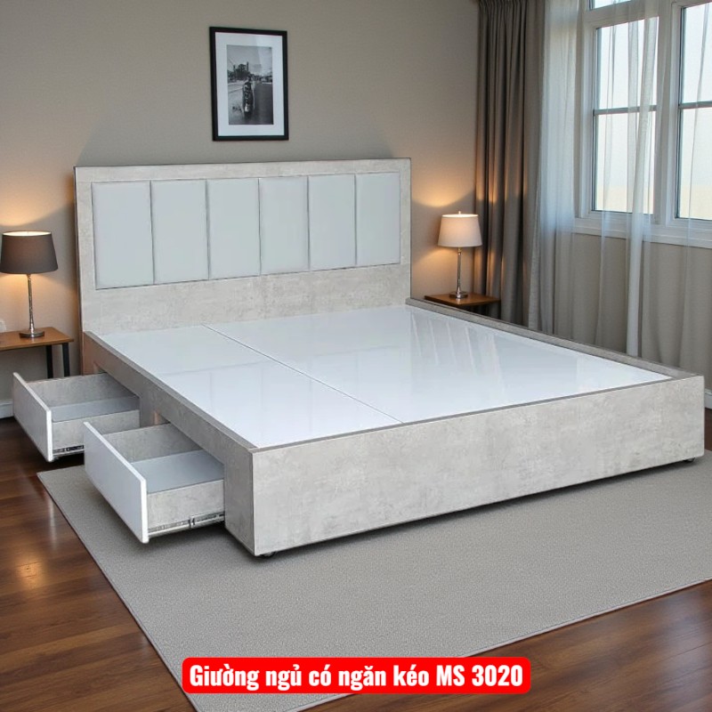 Chất liệu gỗ MDF lõi xanh chống nước cho giường ngăn kéo
