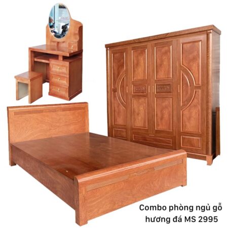 Combo phòng ngủ gỗ hương đá MS 2995