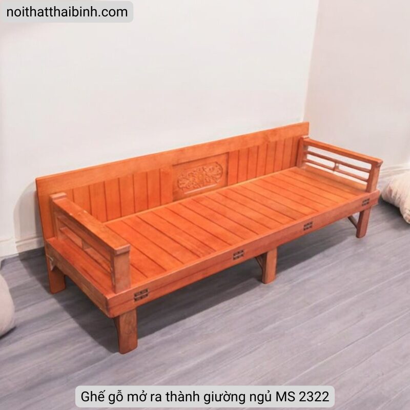 Ghế gỗ mở ra thành giường ngủ MS 2322 3 Ghế gỗ mở ra thành giường ngủ MS 2322 - Ảnh 3