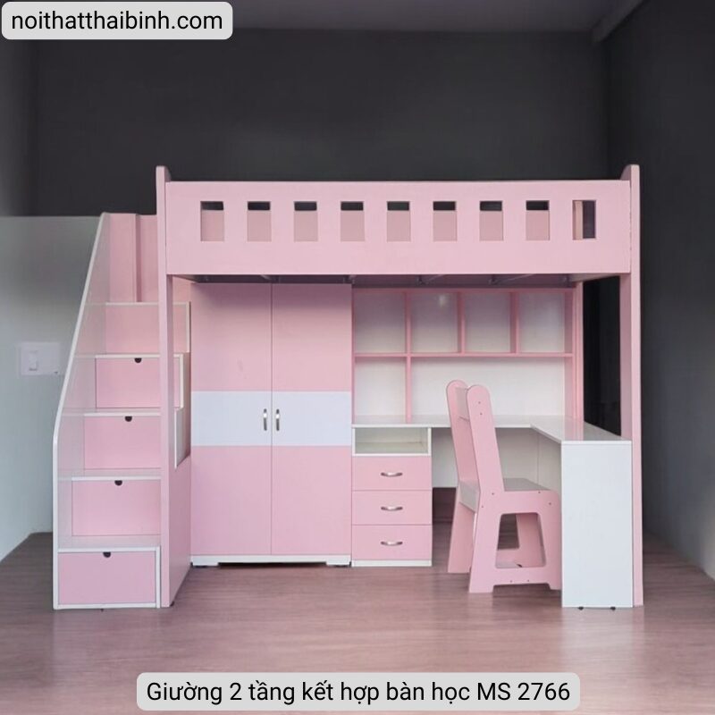 Giường 2 tầng kết hợp bàn học MS 2766 1 Giường 2 tầng kết hợp bàn học MS 2766