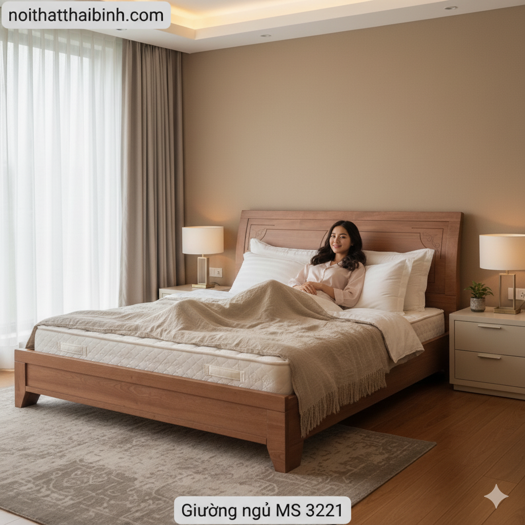 Giường Ngủ MDF Xoan Đào khuyến mãi giao ngay TPHCM