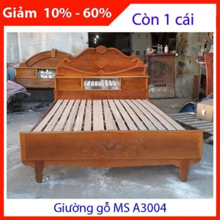 Giường gỗ MS A3004 Giá 1m6 = 7.000.000 thanh lý 3.000.000