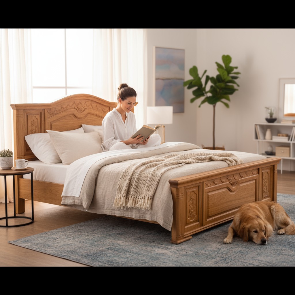 GIƯỜNG GỖ CÔNG NGHIỆP TẠI QUẬN 1 - MẪU ĐẸP GIÁ TỐT 2025 22 Giường gỗ công nghiệp kiểu Nhật tối giản Quận 1