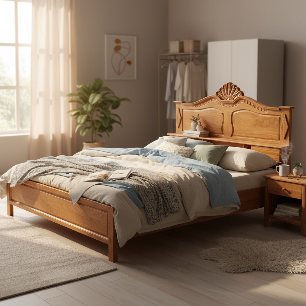 GIƯỜNG GỖ CÔNG NGHIỆP TẠI QUẬN 1 - MẪU ĐẸP GIÁ TỐT 2025 15 Giường gỗ công nghiệp bọc nệm cao cấp Quận 1