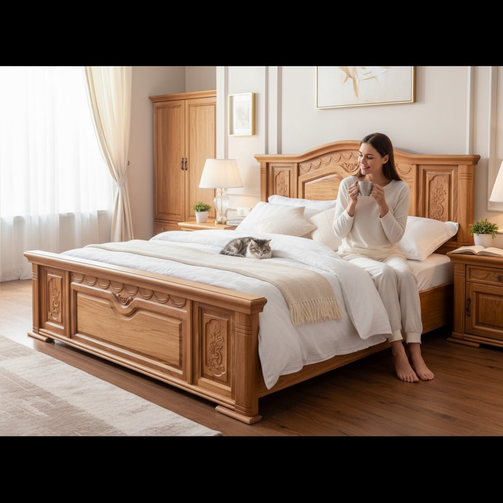 GIƯỜNG GỖ CÔNG NGHIỆP TẠI QUẬN 1 - MẪU ĐẸP GIÁ TỐT 2025 28 Giường gỗ công nghiệp hiện đại tại Quận 1 TPHCM