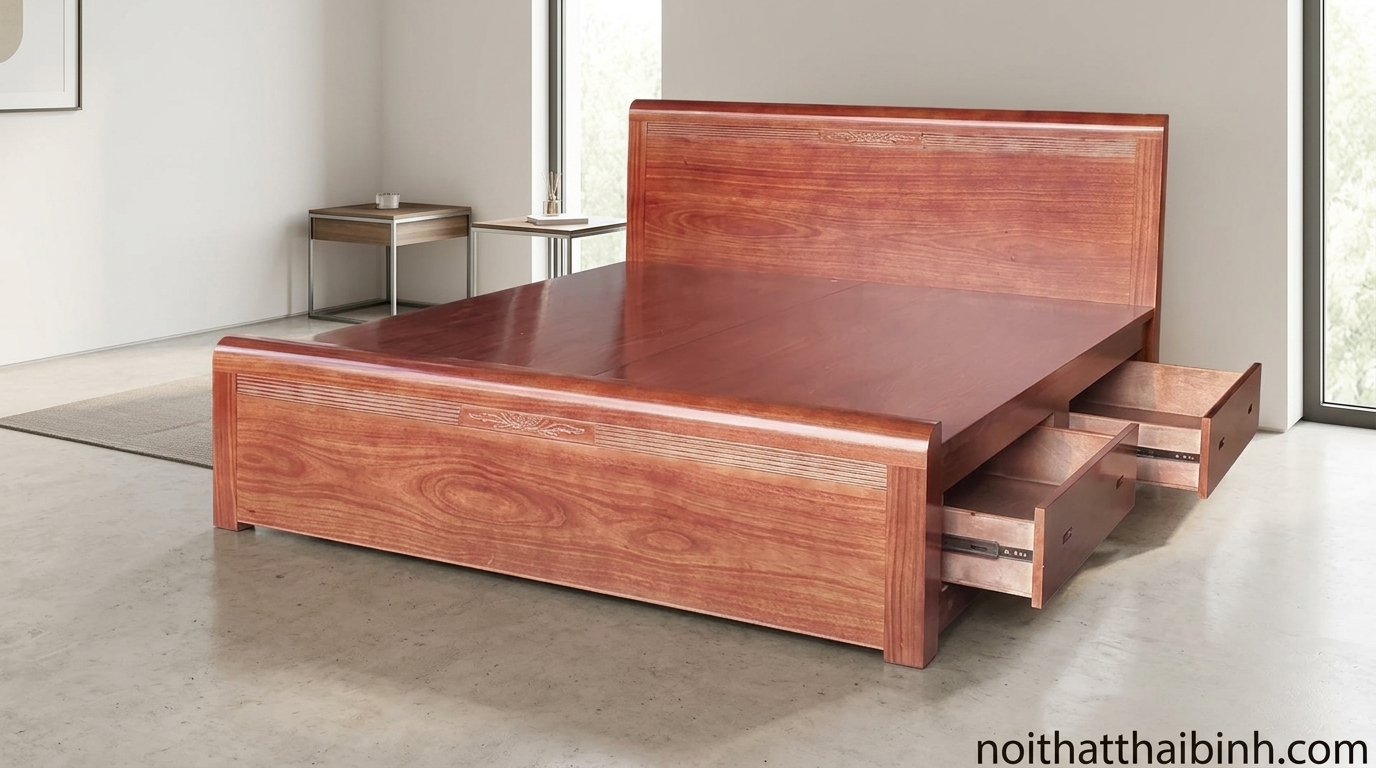 Giường gỗ tự nhiên