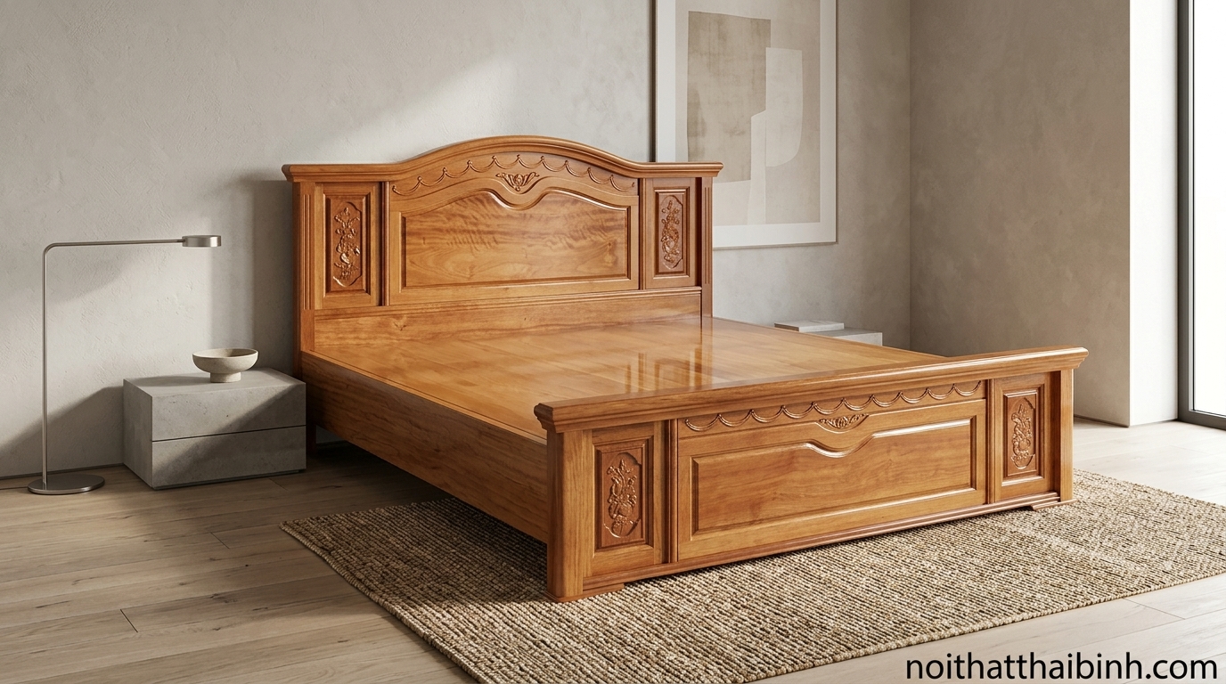Giường gỗ tự nhiên