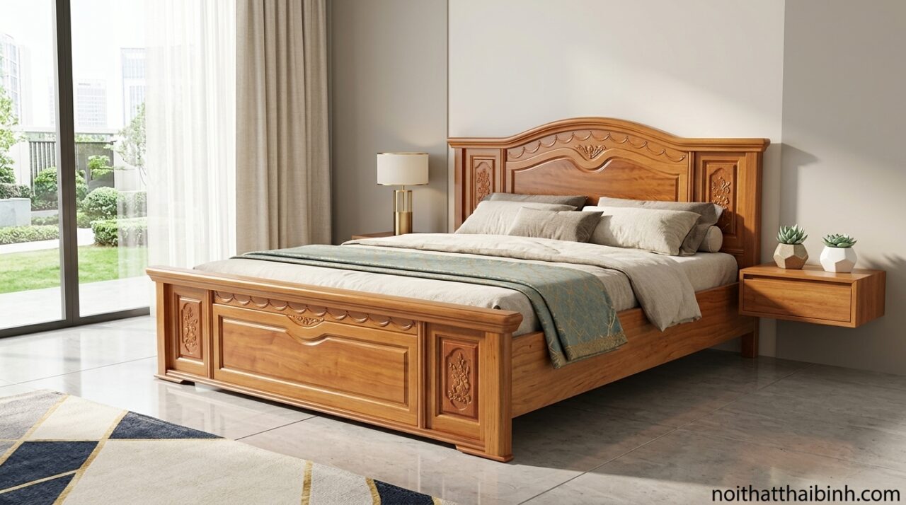 Giường ngủ cho vợ chồng có ngăn kéo