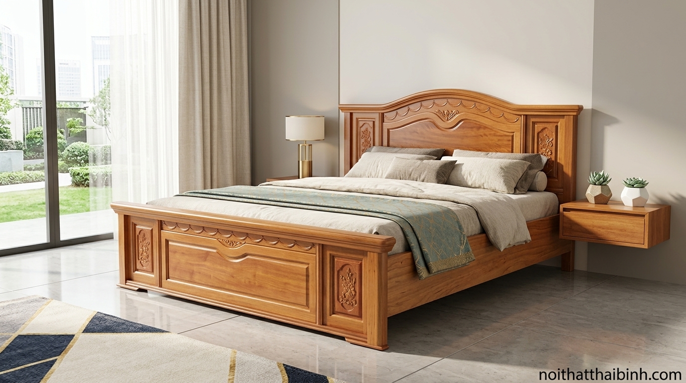 Giường ngủ cho vợ chồng có ngăn kéo