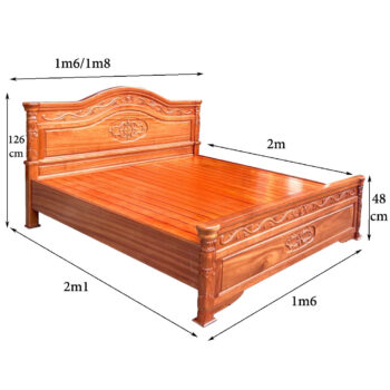 Giường ngủ gỗ xoan đào MS 3186 10 Giường ngủ gỗ xoan đào MS 3186