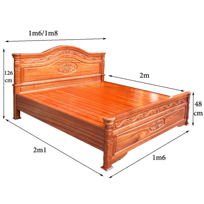 Giường ngủ gỗ xoan đào MS 3186 - Ảnh 5