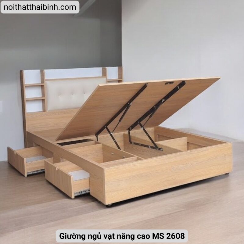 Giường ngủ vạt nâng cao MS 2608 2 Giường ngủ vạt nâng cao MS 2608 - Ảnh 2