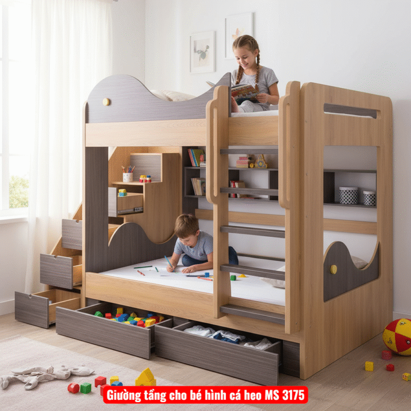 Giường tầng cho bé trai và bé gái