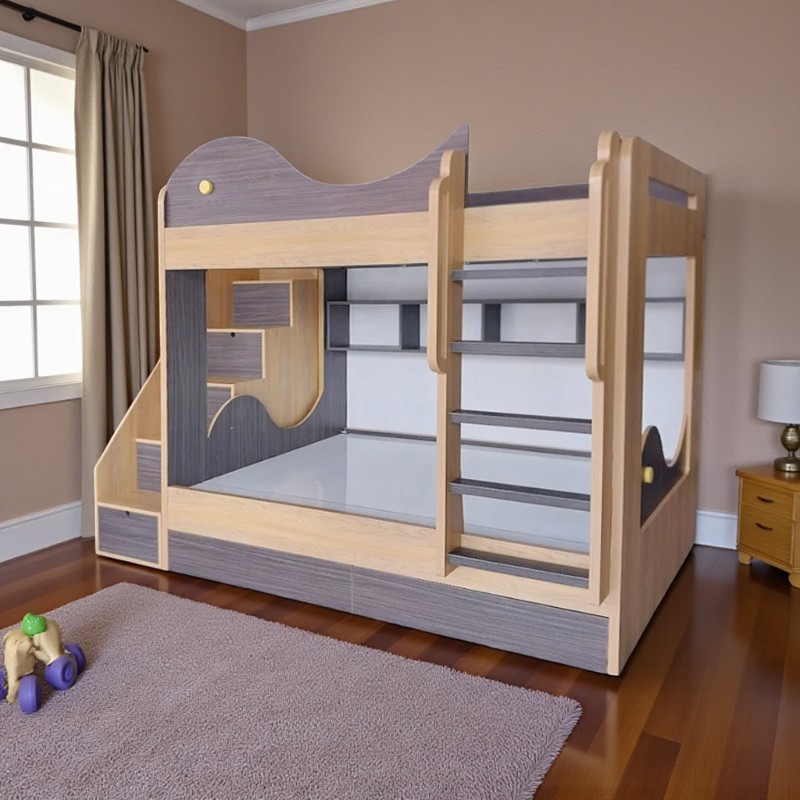 Giường tầng cho bé hình cá heo MS 3175 5 Giường tầng gỗ công nghiệp MDF cao cấp cho bé