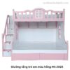 Giường tầng trẻ em màu hồng MS 2928