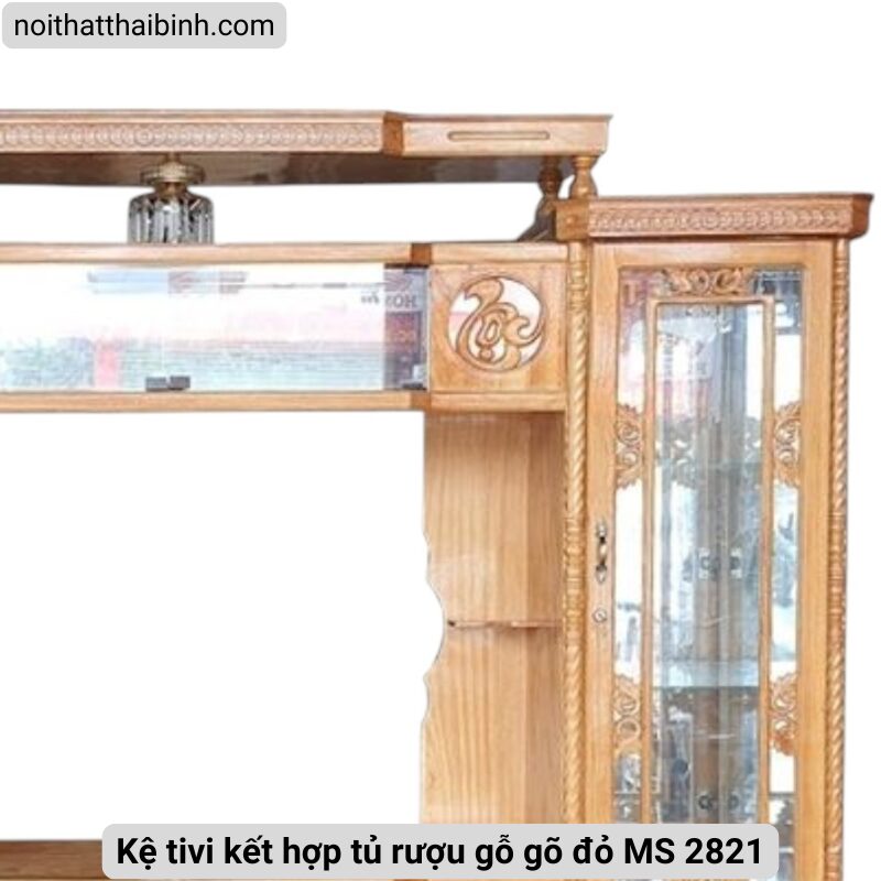 Kệ tivi kết hợp tủ rượu gỗ gõ đỏ MS 2821 5 Kệ tivi kết hợp tủ rượu gỗ gõ đỏ MS 2821 - Ảnh 5