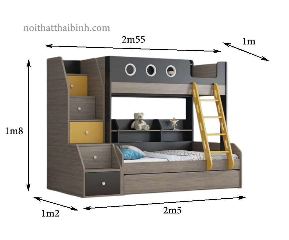 Kích thước giường 2 tầng trẻ em 1m2