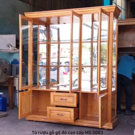 Tủ rượu gỗ sồi tự nhiên cao cấp MS 3231