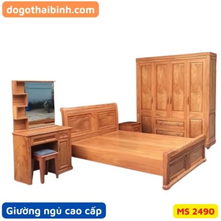 Bộ phòng ngủ gỗ gõ đỏ MS 2490