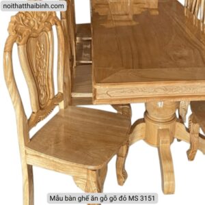 Mẫu bàn ghế ăn gỗ gõ đỏ MS 3151 6 Mẫu bàn ghế ăn gỗ gõ đỏ MS 3151