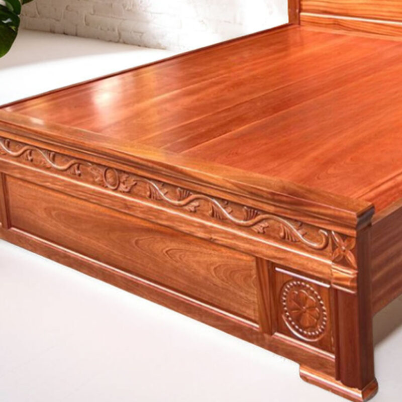 Mẫu giường gỗ xoan đào đẹp MS 3187 - Ảnh 2