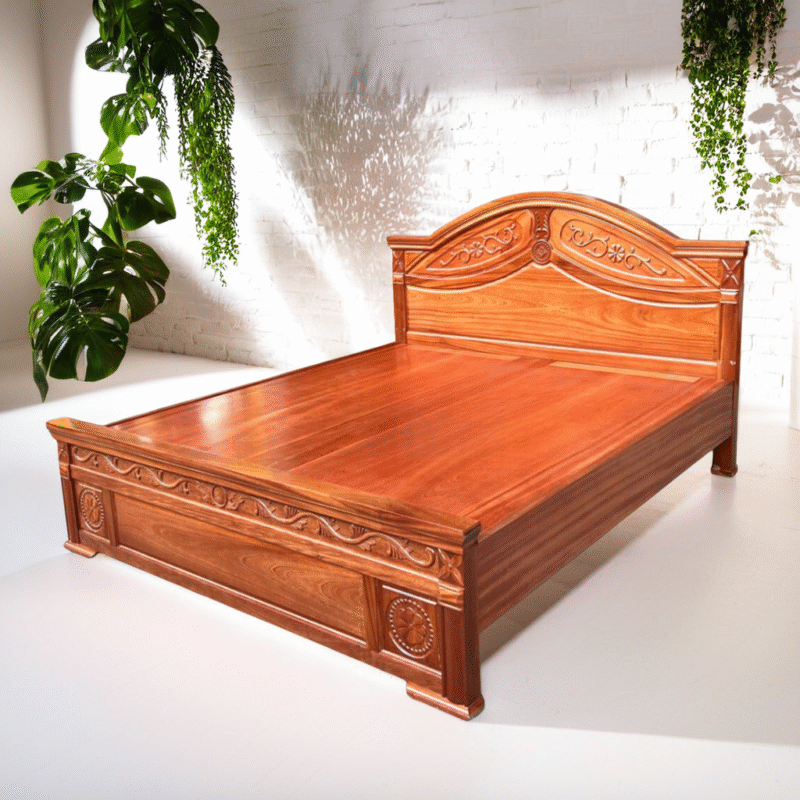 Mẫu giường gỗ xoan đào đẹp MS 3187 - Ảnh 4