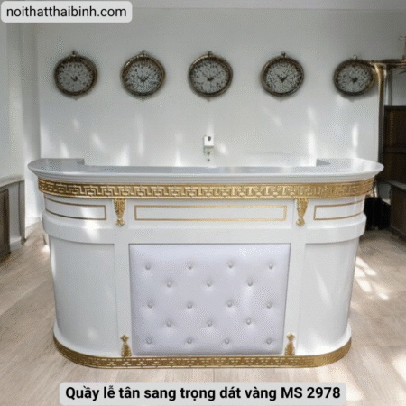 Quầy lễ tân sang trọng dát vàng MS 2978