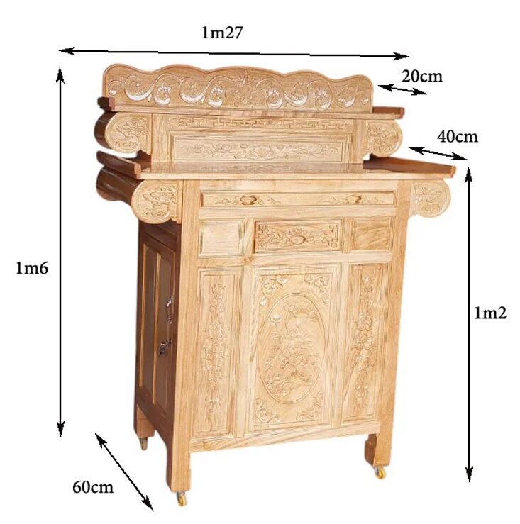 Bàn thờ gia tiên 2 tầng gỗ tự nhiên