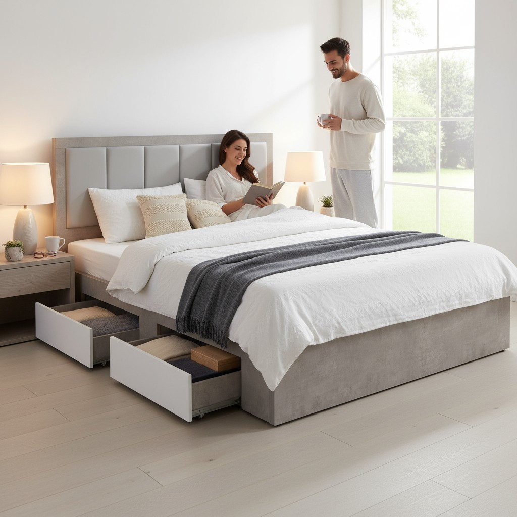 Thiết kế giường ngăn kéo thông minh tiết kiệm không gian