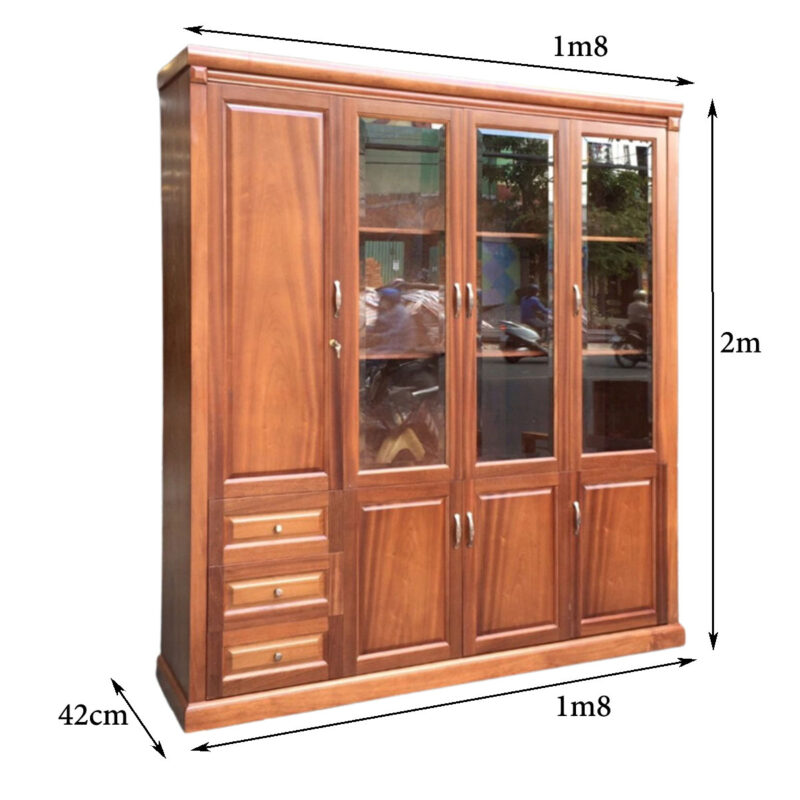 Tủ tài liệu gỗ xoan đào tự nhiên MS 3192 - Ảnh 5