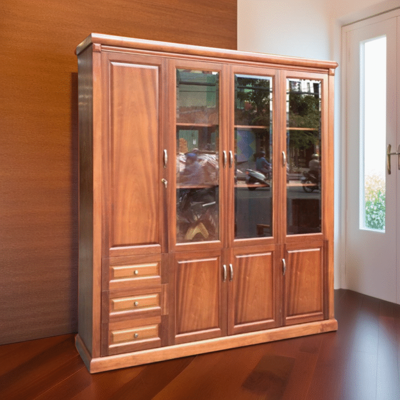 Tủ tài liệu gỗ xoan đào tự nhiên MS 3192 - Ảnh 2