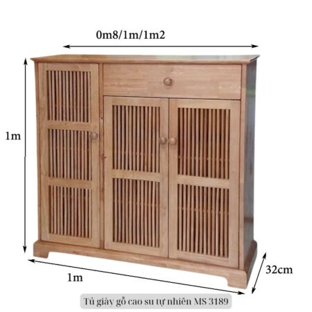 Tủ giày gỗ cao su tự nhiên MS 3189