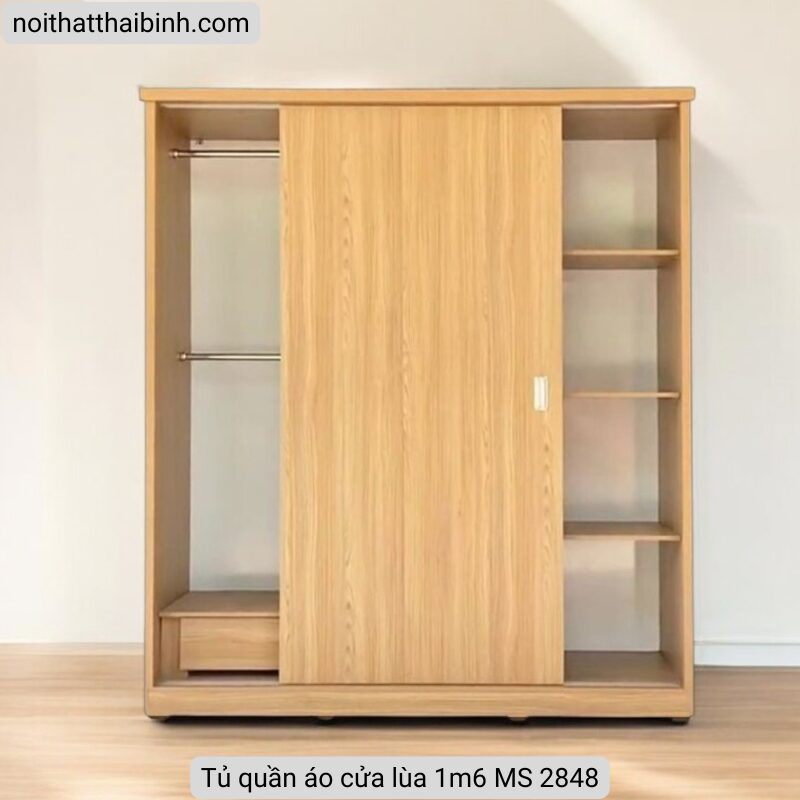 Tủ quần áo cửa lùa 1m6 MS 2848 1 Tủ quần áo cửa lùa 1m6 MS 2848