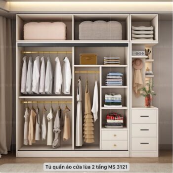 Tủ quần áo cửa lùa 2 tầng MS 3121 8 Tủ quần áo cửa lùa 2 tầng MS 3121