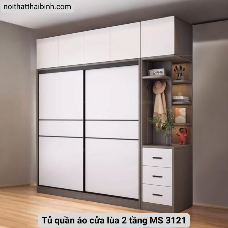 Tủ quần áo cửa lùa 2 tầng MS 3121 2 Tủ quần áo cửa lùa 2 tầng MS 3121 - Ảnh 2