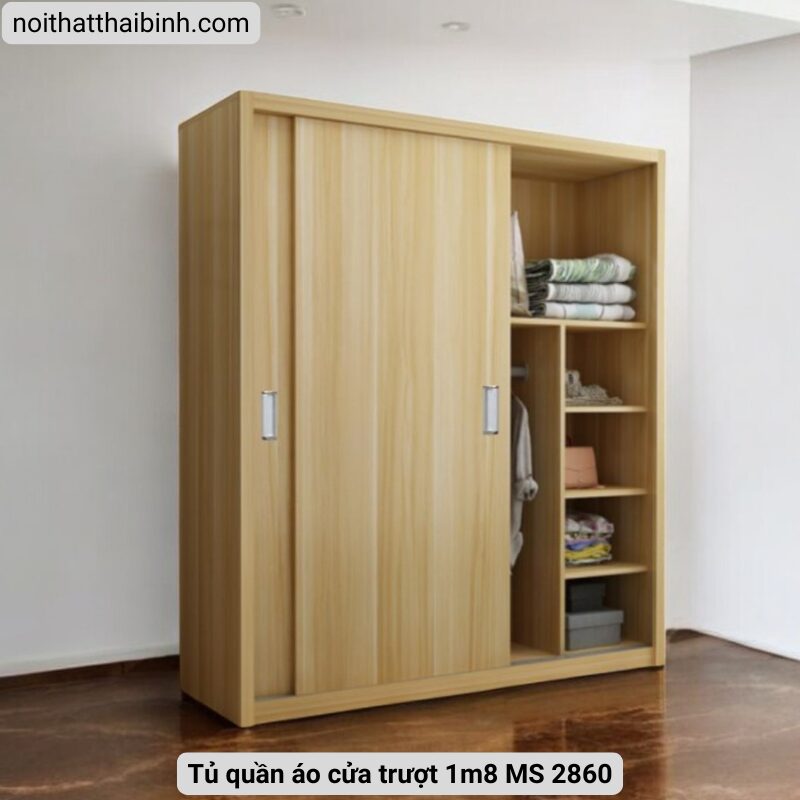 Tủ quần áo cửa trượt 1m8 MS 2860 1 Tủ quần áo cửa trượt 1m8 MS 2860