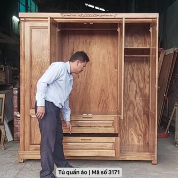 Tủ quần áo gỗ 4 cánh MS 3171