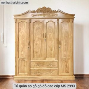 Tủ quần áo gỗ gõ đỏ cao cấp MS 2993